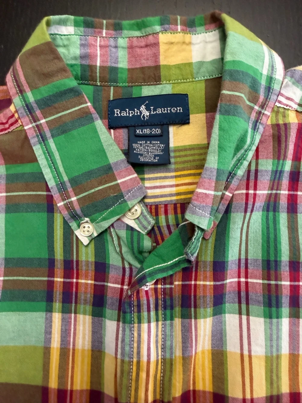 Ralph Lauren Multicolor Green Plaid Button-Down Shirt